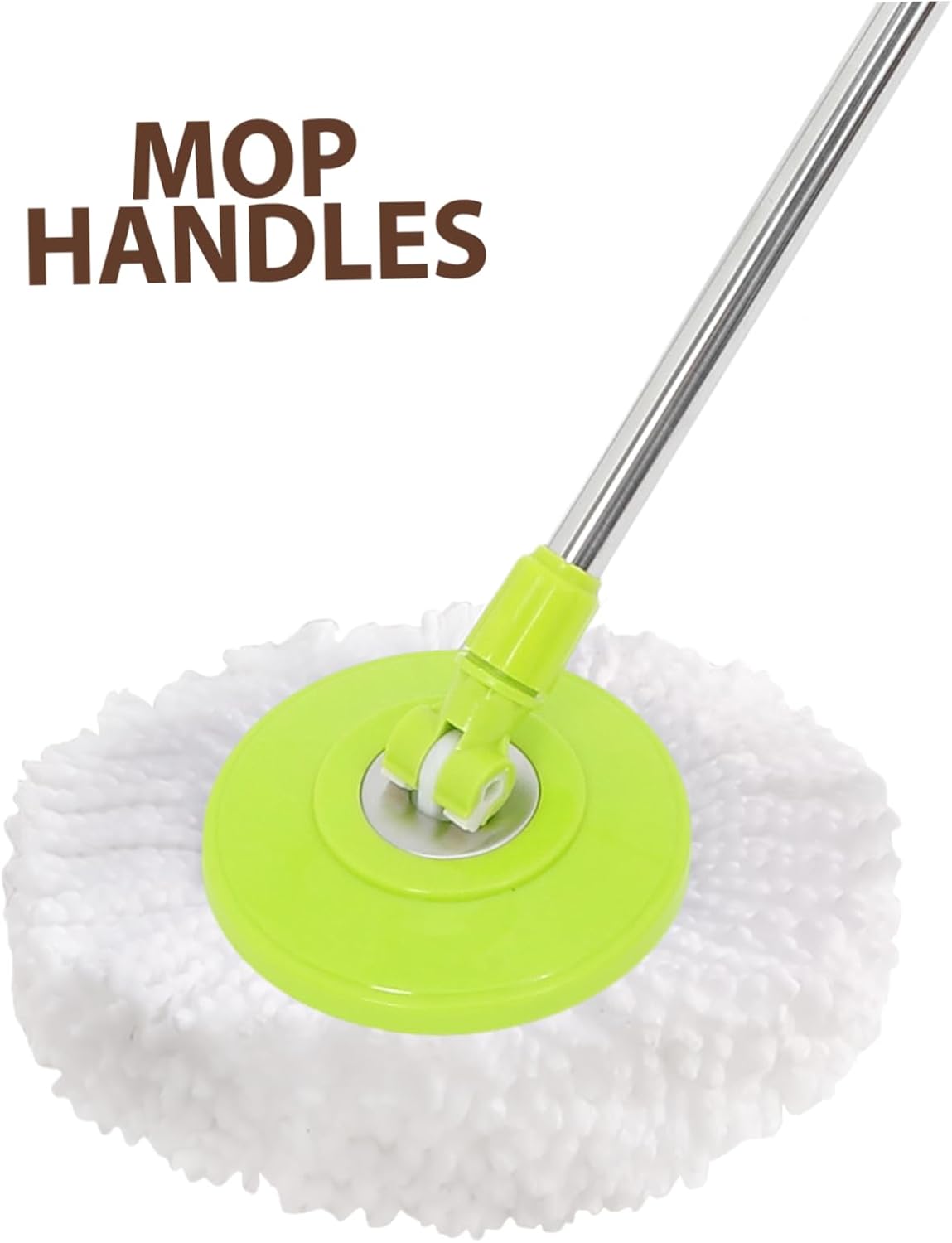 Detachable Rotary Mop Pole Reinforced Stainless Steel Handle for Easy Floor Cleaning for High and Low Areas Suitable for All Floor Types