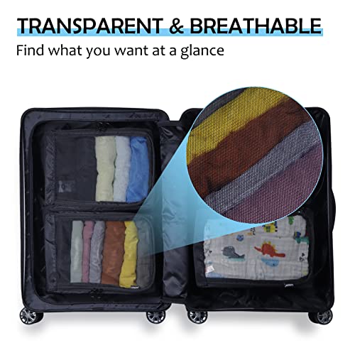 Gloppie 4-Pack Packing Cubes for Luggage - Organizer Suitcase Bags Set - Carry On Travel Accessories4