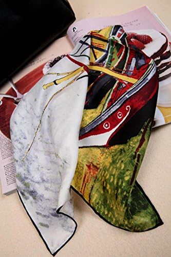 21" Women Square Scarf 100% Silk Kerchief World-Famous Artwork Painted Scarves Neck Small Scarves - Image 5