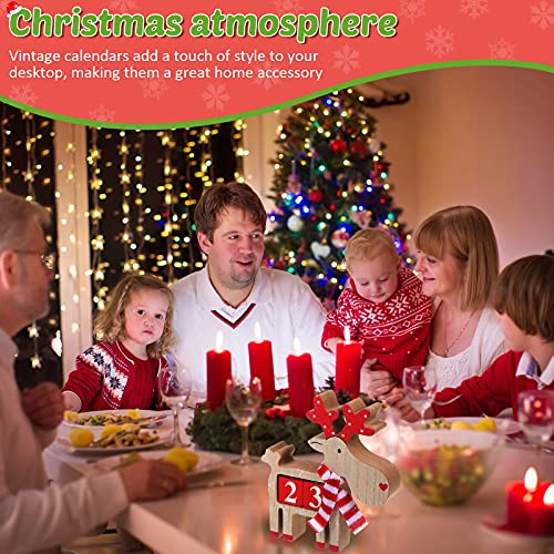 Jetec-Calendario-dellAvvento-di-Natale-in-Legno-Calendario-De-Conto-alla-Rovescia-delle-Renne-Calendario-Perpetuo-Modello-Renne-Decorazione-della-Tavola-Natale-per-Bomboniere-di-Natale