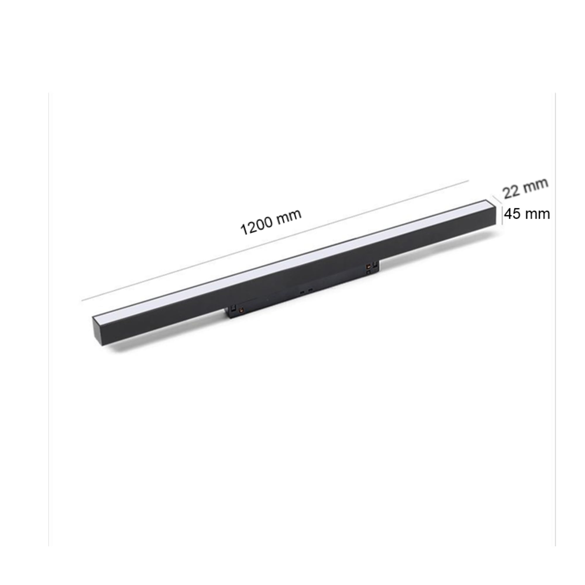 Jandei - Faretto LED binario magnetico, serie lineare, 40 W, 48 V, CRI 90, lunghezza 1200 mm. Colore: nero. (Bianco caldo 3000K)
