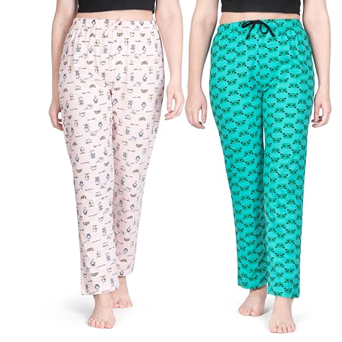 Image of ARIEL Women's Cotton Printed Pyjama pack of 2