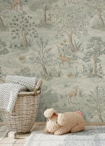 Image of Wallpaper Peel and Stick Vintage Flowers Leaves Birds Pattern Design Botanical Tropical Floral Textured Forest Animals Wall Decor Removable Waterproof Adeshive Wallpaper 16.5X87Inch