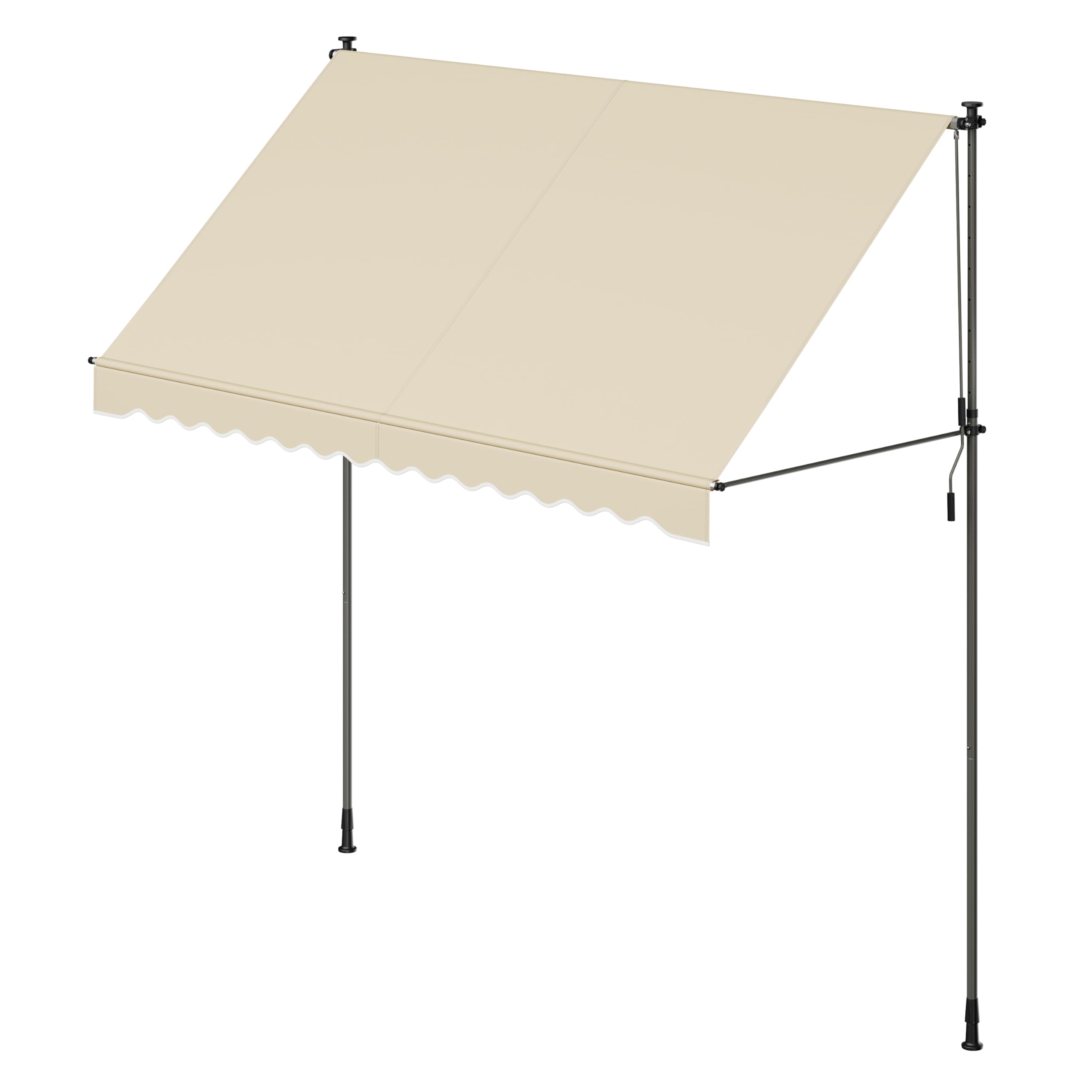 SONGMICS Toldo Retráctil Exterior, Toldo Regulable en Altura de 220-300 cm, con Manivela para Balcón, Jardín, Patio, 300 x 120 cm, Beige GSA302M01