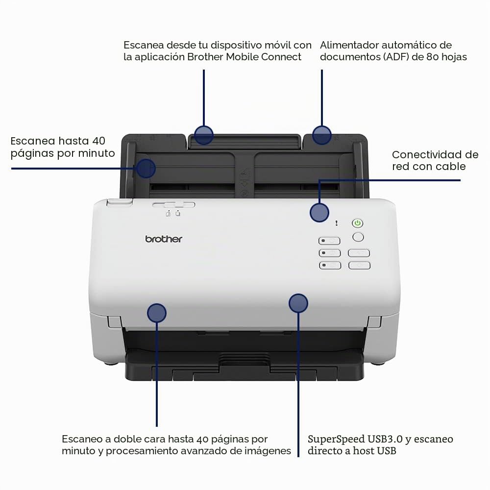 Brother AdS-4300n Scanner Adf 600 X 600 Dpi A4 Nero, Bianco (adS-4300n Wired Desktop Scanner)