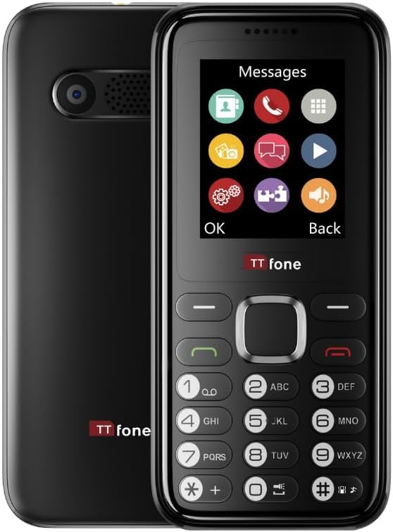 Téléphone portable basique double SIM robuste TTfone TT150 avec appareil photo noir
