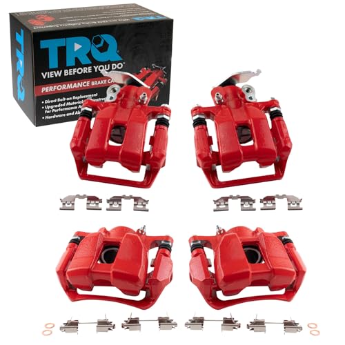 Image of TRQ Performance Front and Rear Brake Caliper Set Caliper Brackets Compatible with 2013-2017 Honda Accord