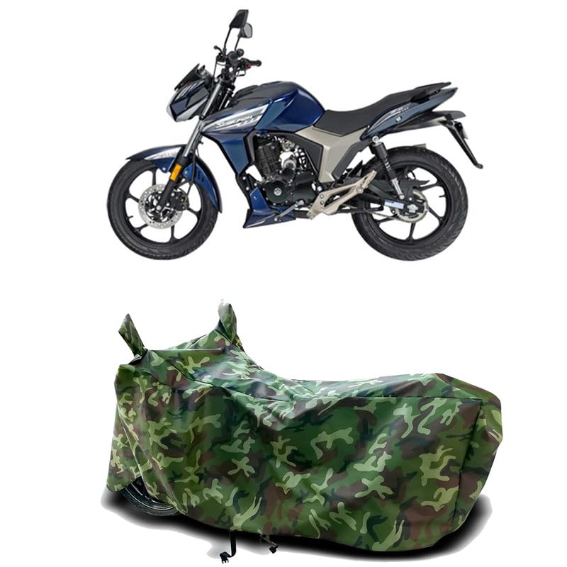 Image of DUFFEL-100% Heat Protection Two Wheeler Bike /Scooty Body Cover for Scorpion Z-200 Water Resistance /UV-Rays /Birds Dropping /Scratchproof /Dust Proof /Waterproof[Green Jungle Print]