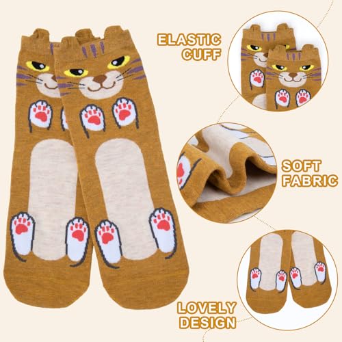 Image of Chalier Womens Funny Socks Cozy Cute Printed Patterned Fun Socks Novelty Cat Dog Socks for Women