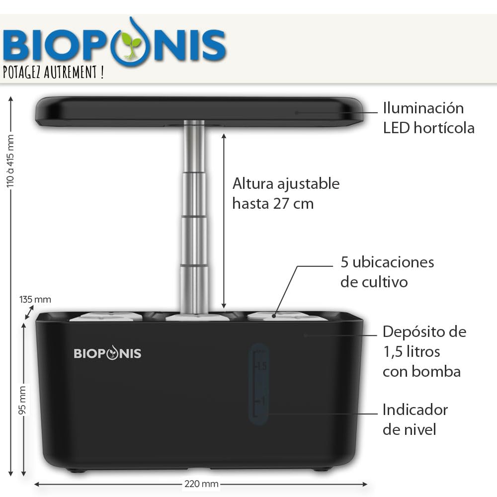 Eden Negro - Huerto de Interior para Plantas Aromáticas