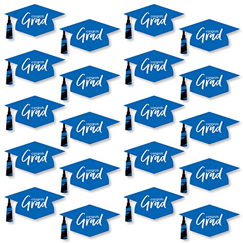 Blue Grad Cap - Graduation Large Party Essentials - 20 Ct