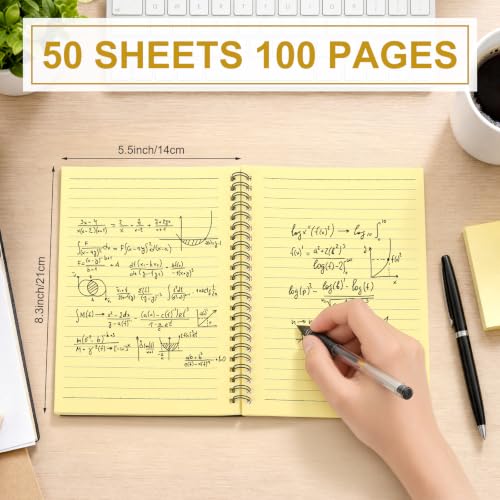 Image of Yahenda 6 Pcs Spiral Notebooks,1 Subject,Wide Ruled, Yellow Inner Pages