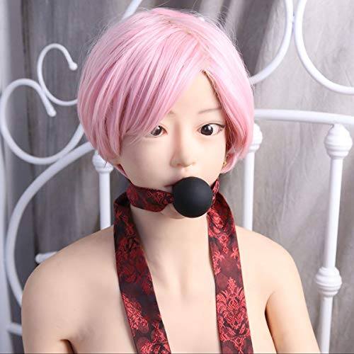 Image of Silicone Open Mouth Ball Gag with Jacquard Ribbon for Men Women
