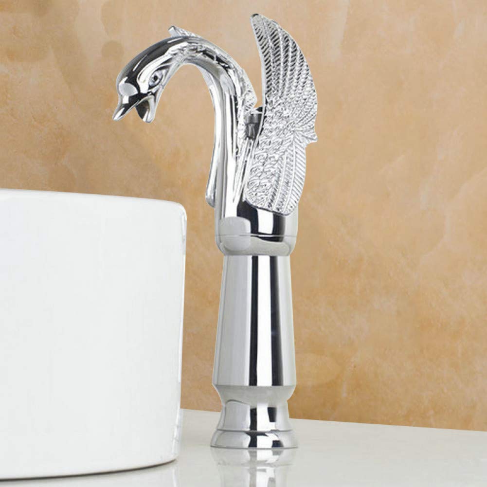 Mitigeur de lavabo monotrou chromé pour une salle de bain moderne et familiale