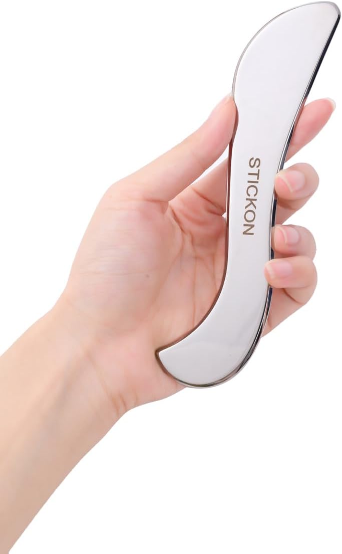 STICKON 3 in 1 Stainless Steel Muscle Scraper Tools Set, Gua Sha Scraping Massage Tools for Physical Therapy, IASTM Tools Soft Tissue Massage Tool, Guasha Tool for Body(STICKON-54) - Image 4