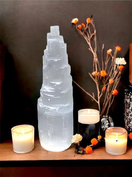 Flèches en cristal de sélénite pour décoration de table zen et ambiance de salon