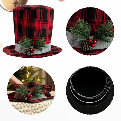 Sombrero de estrella negro TSMORY para decoración de árbol de Navidad con estructura de madera 4