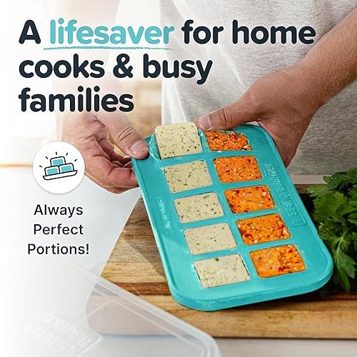 image for Souper Cubes 2 Tbsp Silicone Freezer Molds With Lids - Silicone Herb F