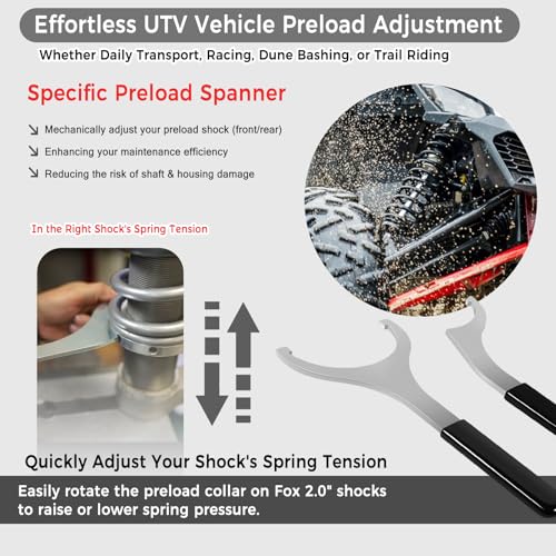 Image of Camoo 2 inch Spring Preload Spanner Wrench Kit Fits for Polaris RZR RZR side-by-side UTV models with Spring Preload Shock (for Fox 2-inch Shock Bodies)