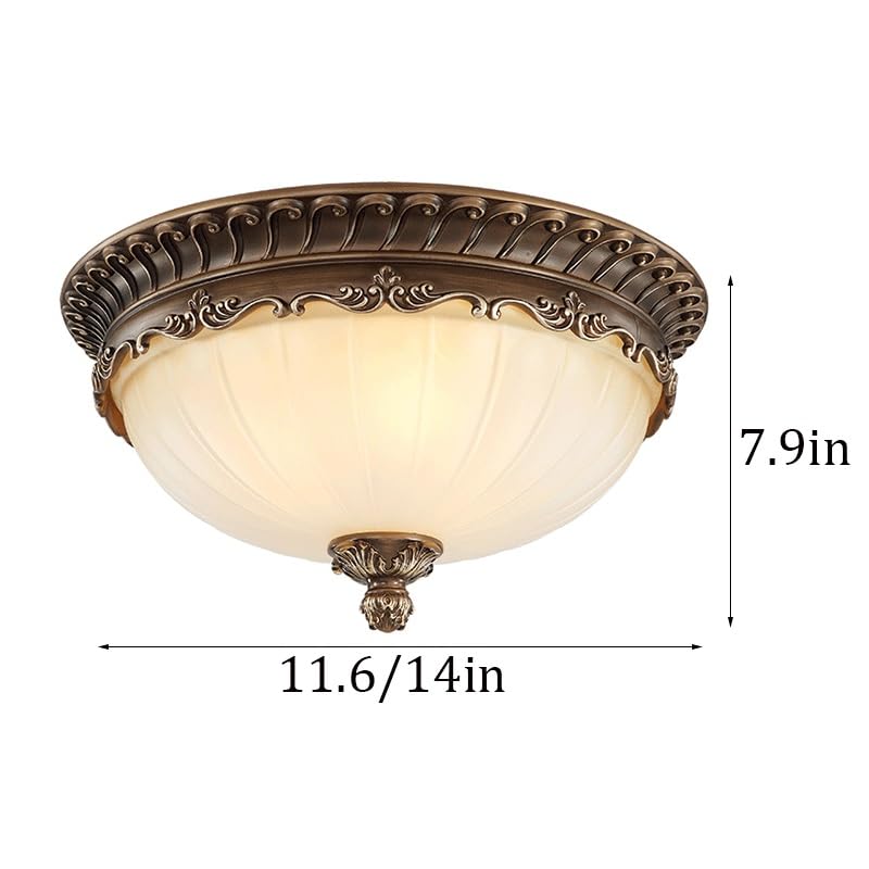 Plafonnier E27 trois couleurs dimmable en verre rétro de 14 pouces - 6