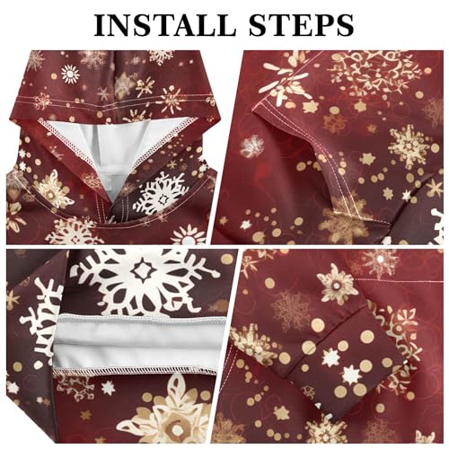 Kids Hoodies Sweaters Christmas Xmas Snowflake Hooded Sweatshirts with Big Pockets for Boys Girls B04003783