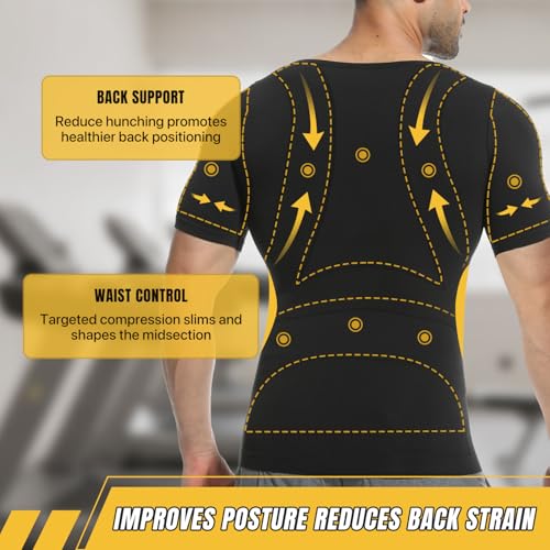 Mens Compression Shirts Short Sleeve, Gynecomastia Undershirt, Slimming Tank Top, Shapewear Vest3