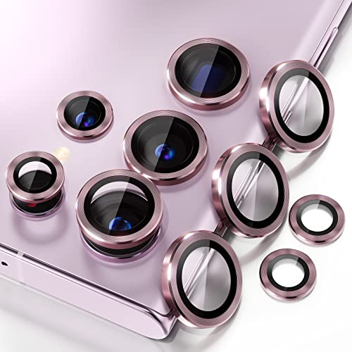 Image of Choiche for Samsung Galaxy S23 Ultra Camera Lens Protector, Scratch-Resistant Tempered Glass with Alloy Edge Camera Cover Screen Protector Decoration Accessories for S23 Ultra 5G 2023 - Burgundy