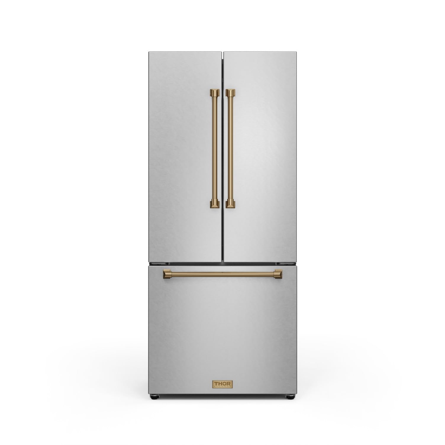 Thor Kitchen Gordon Ramsay 30 Inch 17.7 cu ft French Door Counter Depth Refrigerator with Ice Maker in Stainless Steel/Bronze | Fridge.com