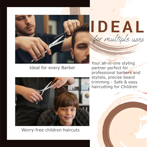 Foto von Friseurschere - OCBA Professionelles 6' Haarschneideschere & Haarschere - Haarschere Perfektes Design für Friseure & Salons - Haarschneideschere für Männer und Frauen (6 Zoll SIlver)