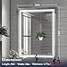 Keonjinn LED Bathroom Mirror with Lights, 28 x 36 Inch Front Lighted Vanity Mirror, HD Tempered Glass, UL-Listed LED Driver, Anti-Fog, 6000K Dimmale, Memory Function, Easy Installation