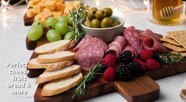 Luxshiny Christmas Tree Charcuterie Board, tabla de cortar y bandeja de madera para snacks, quesos y aperitivos navideños, forma de árbol de Navidad miniatura 7