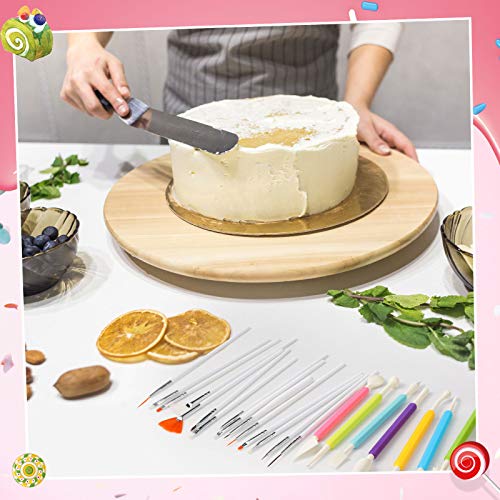 24 Pieces Cake Decorating Tools Set, Include 15 Pieces Cake Painting Brushes And 9 Pieces Fondant Modeling Tools For Fondant Cake Marshmallow Sculpting Diy Cookie Brushes #TOP4