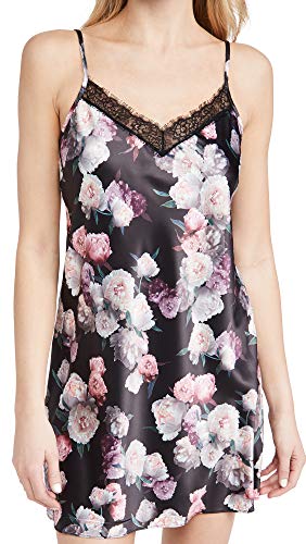 Chemise satin roses Hanky Panky, nuisette noire fleurie de nuit