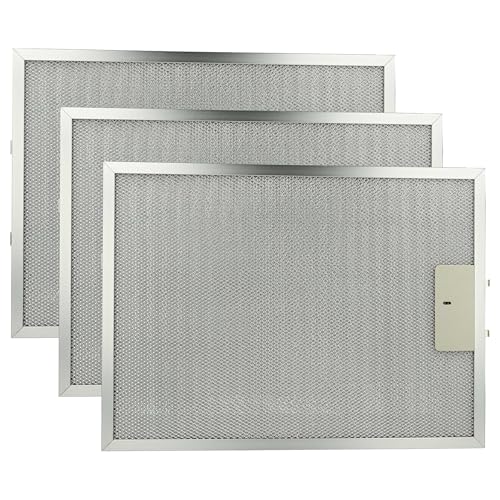 vhbw 3x filtro anti-grasso compatibile con Juno JDK 4535 E 94212274800, JDK 4235 E 94212274600 cappa da cucina - 38 x 28,3 x 0,9 cm, metallo