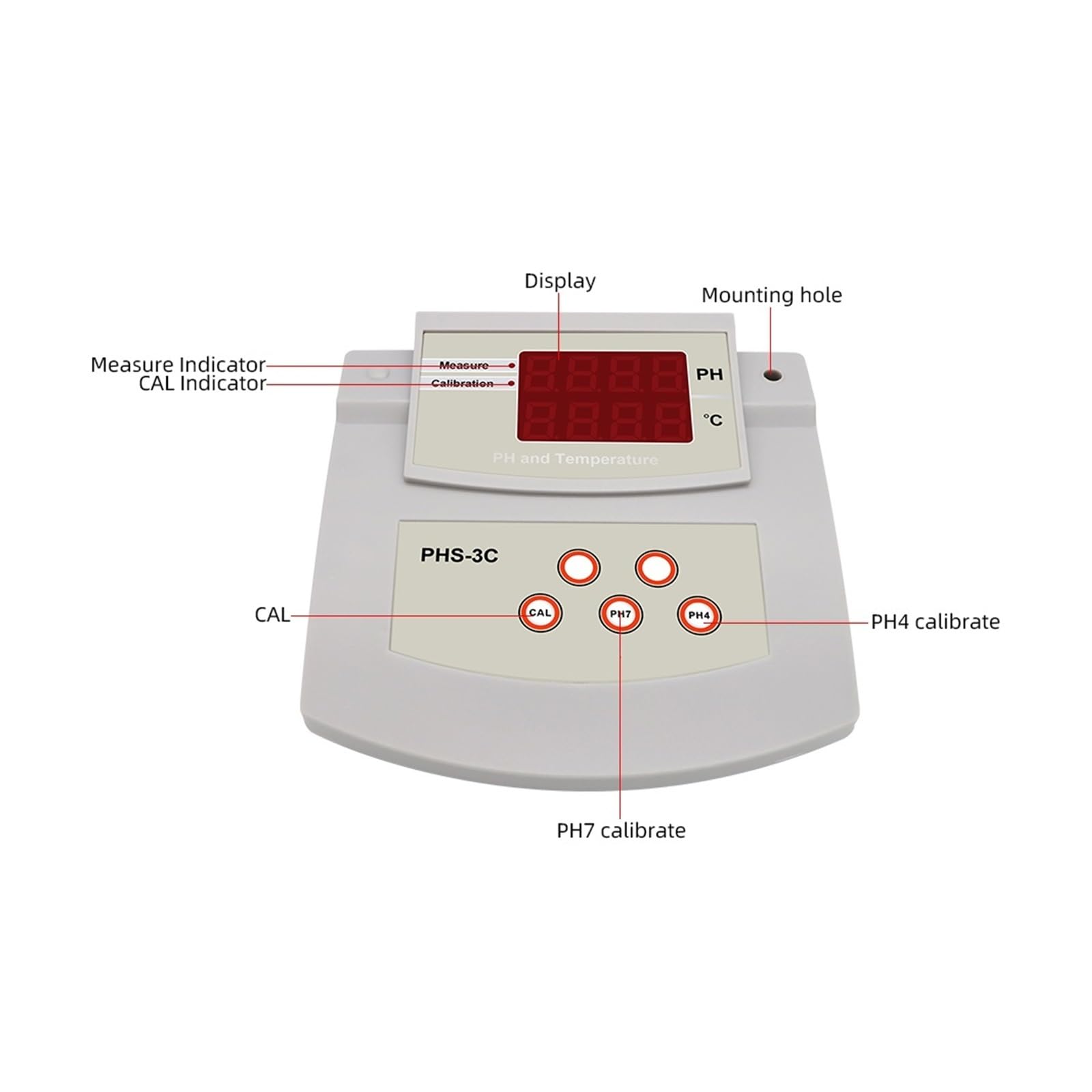 Wieloparametrowy Miernik Ph Pulpit Automatyczna Kalibracja Kwasowości PH/Temp 2 W 1 Tester PH Analizator Jakości Wody