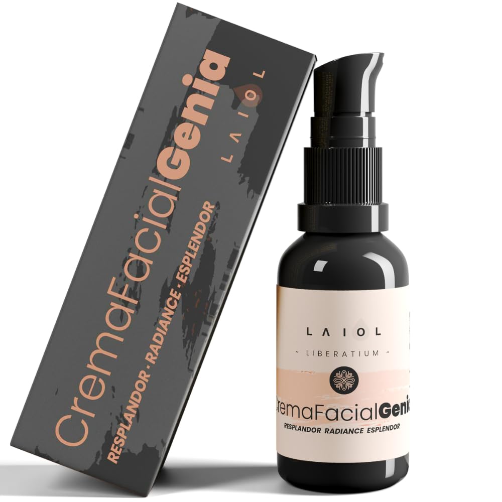 LAIOL GENIA Crema Facial con Ácido Hialurónico y Colágeno - Ingredientes Naturales - Crema Facial Antiarrugas Hombre y Mujer- Cosmetica Natural - Crema Reafirmante Cara con Nutrición Profunda
