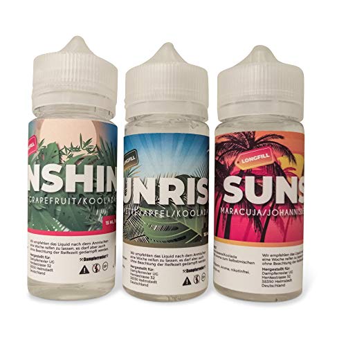 Dampferrevier Longfills, Sunrise | Sunshine | Sunset, 3x 15ml Aroma in 100ml Flaschen