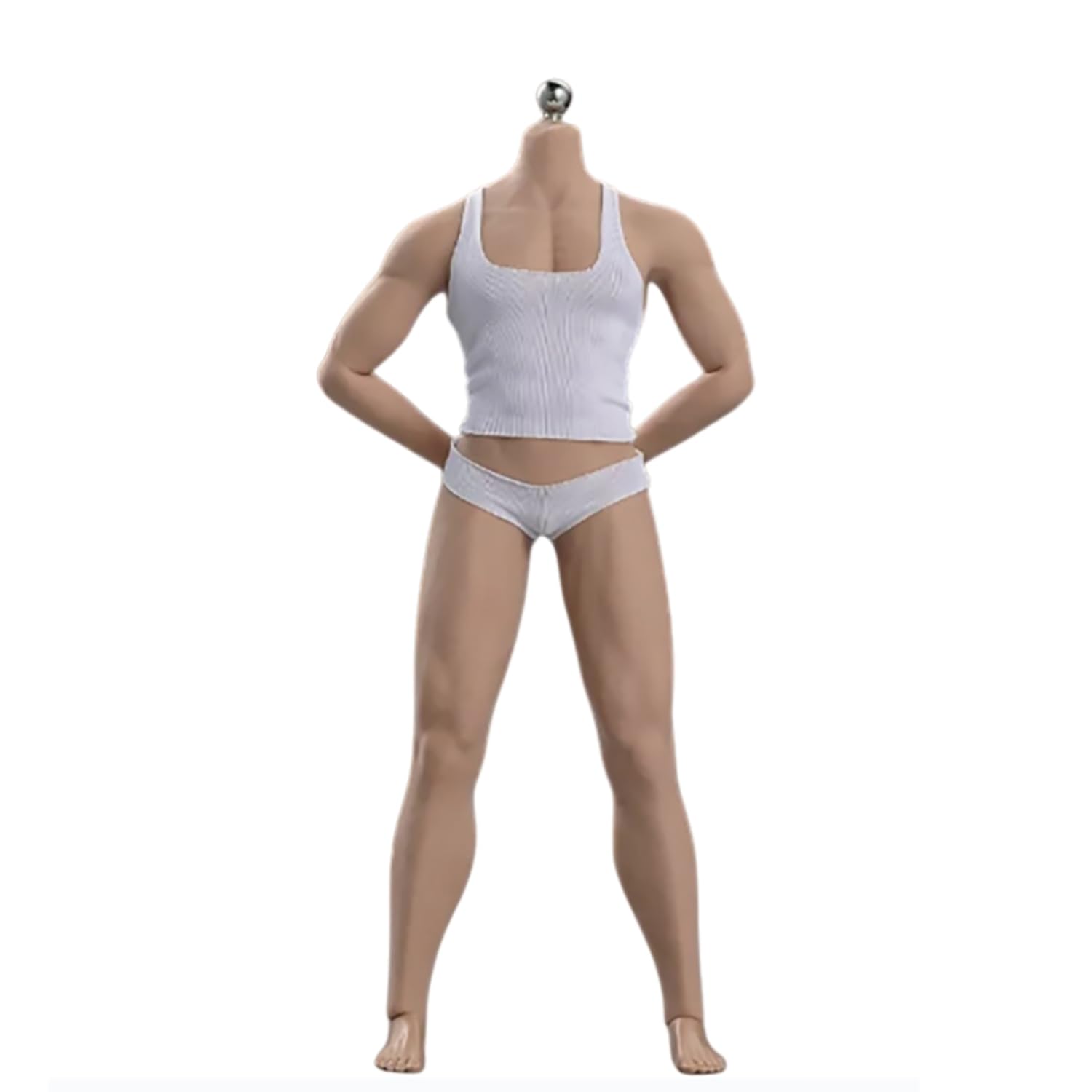 SOUFORCE 1/6 Scale Muscular Male Body 12inch JIAOU Doll Suntan Skin Flexible Seamless Strong Action Figure Doll Miniature Figure Body Without Head Sculpt