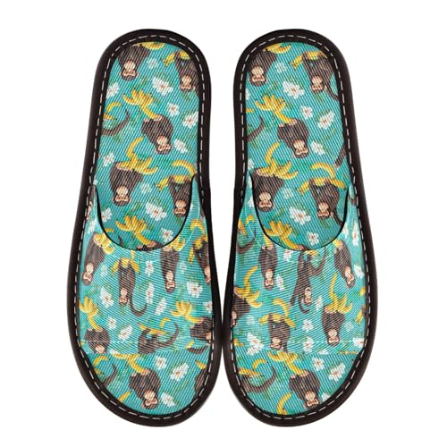 CHIFIGNO Bathroom Spa Shoes for Guests, Comfortable Open-toe House Shoes with Anti-skid Sole Size 5.5-6