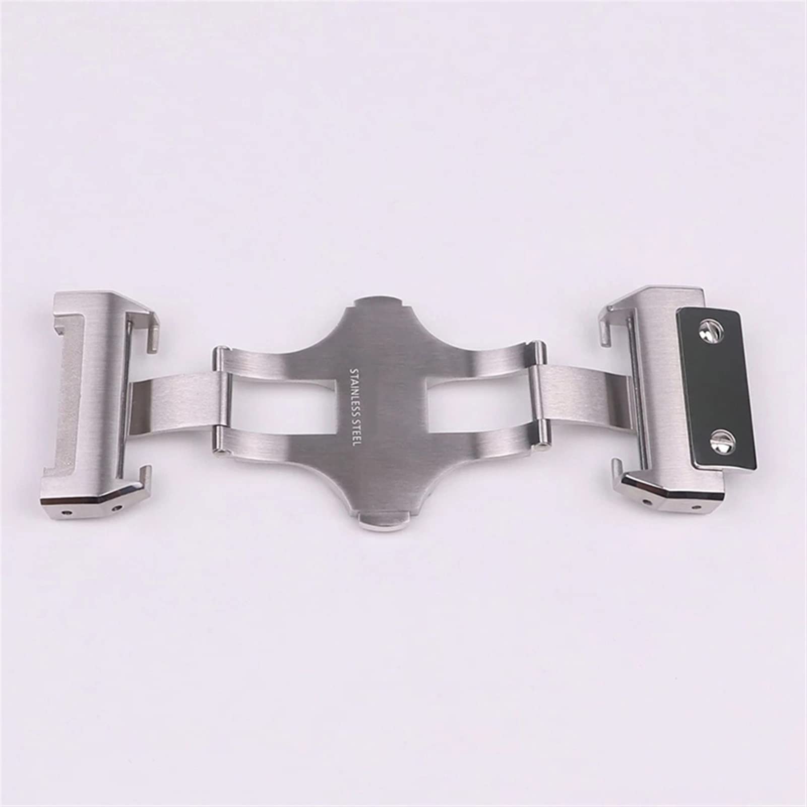 UNNIQ Bracelet à boucle papillon 18 mm 21 mm, accessoire de montre en acier inoxydable 316L adapté au fermoir Santos (couleur : or rose 18 mm)