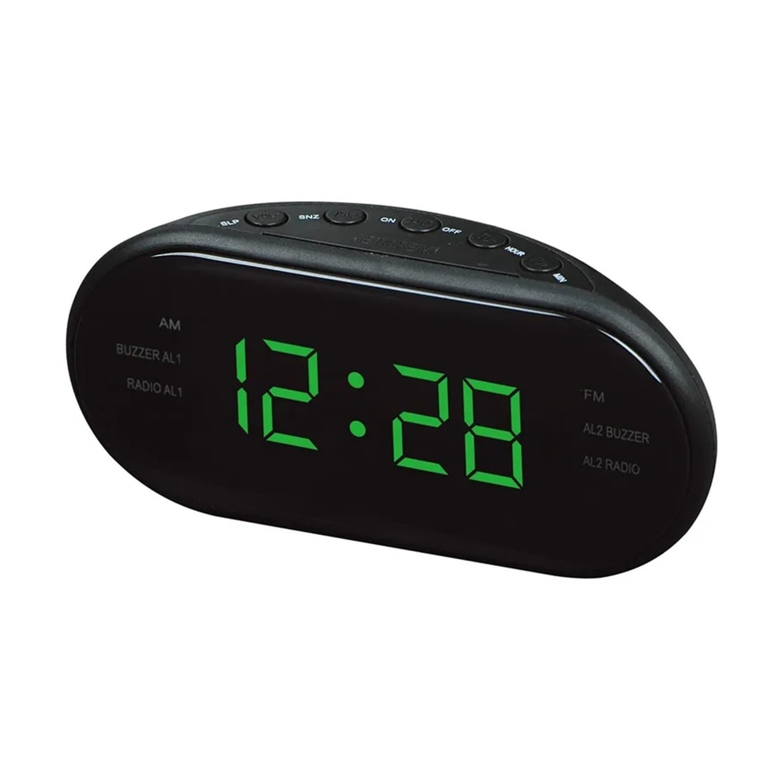 POAHNCU Alarm Clock, Alarm Clock Radio Digital Red With EU Large LED Display For Bedroom Bedside Desk,for Heavy Sleeper(Green)