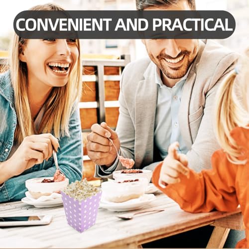 Image of Zerodeko 24pcs Boxes Paper Popcorn Buckets Square Popcorn Boxes Popcorn Containers Paper Snack Boxes Popcorn Boxes Container Popcorn Holder Purple Chicken Popcorn Box European and American, medium