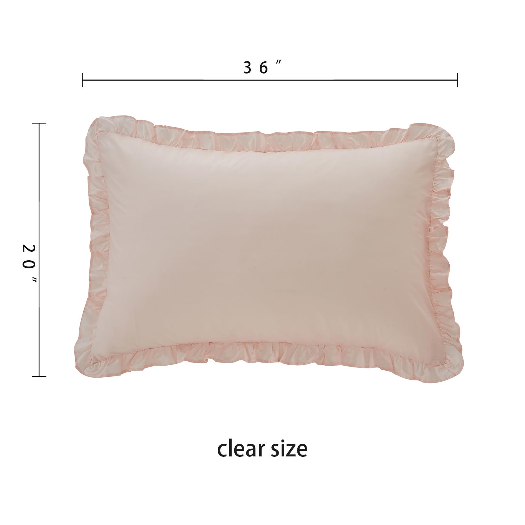PHF 100% Washed Cotton Ruffle Pillowcases King Size, 2 Pack - Soft Decorative Pillow Shams - View #6