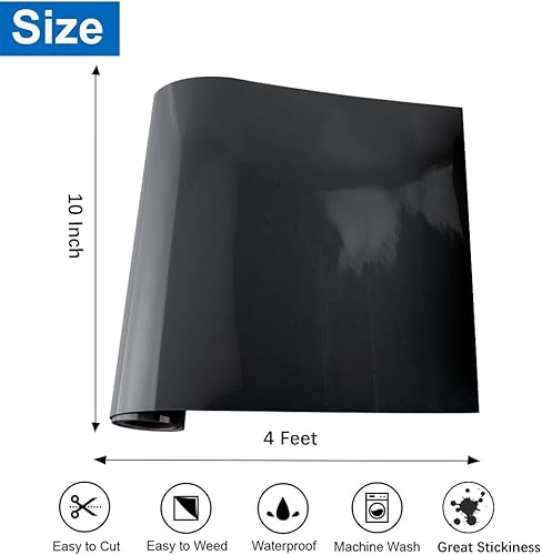 Miniatura 4 de KISSWILL Flock HTV - Rollos de vinilo HTV de 10 x 48 pulgadas, vinilo de transferencia de calor flocado para camisetas, telas y sombreros, color