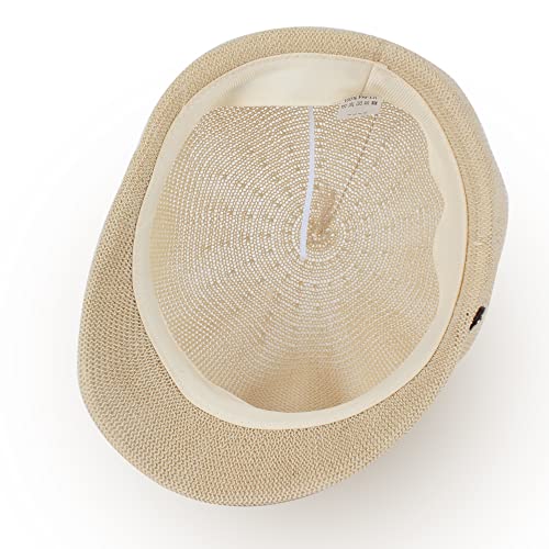 Sombrero visera tejida de paja para mujer miniatura 4