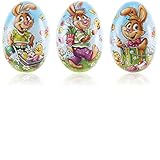 SCHÖNE MOTIVE: Die bunten Ostereier zum Selbstbefüllen haben tolle, osterliche Motive wie Osterhase, Henne und Ostereier!
