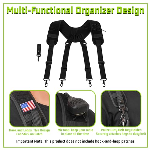 Image of MELOTOUGH Metal Hook Tactical Suspenders for Duty Military Belt Harness Police Suspenders Law Enforcement Belt