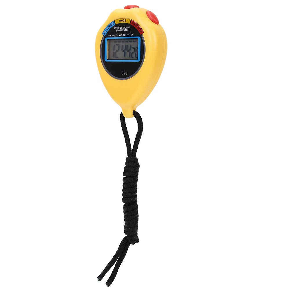 Stop Timer, Stopwatch Timer, Electronic Athletics Multifunction Sports Equipment for Swimming Timing Tool Running(Yellow)-image-20
