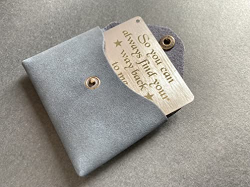 Wallet Card : So you can find your way back, Keychain accessories, Purse accessories, Card, Brass card, Nickel polishing, Engraved card, Cocktail card, Valentine's day gift.4