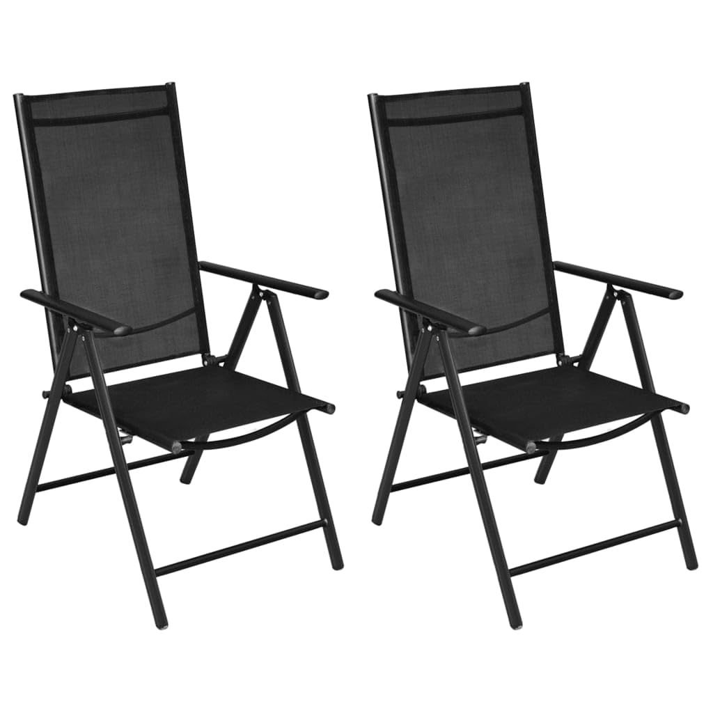 Chaise de jardin pliante lot de 2 fauteuils extérieurs à dossier haut inclinable